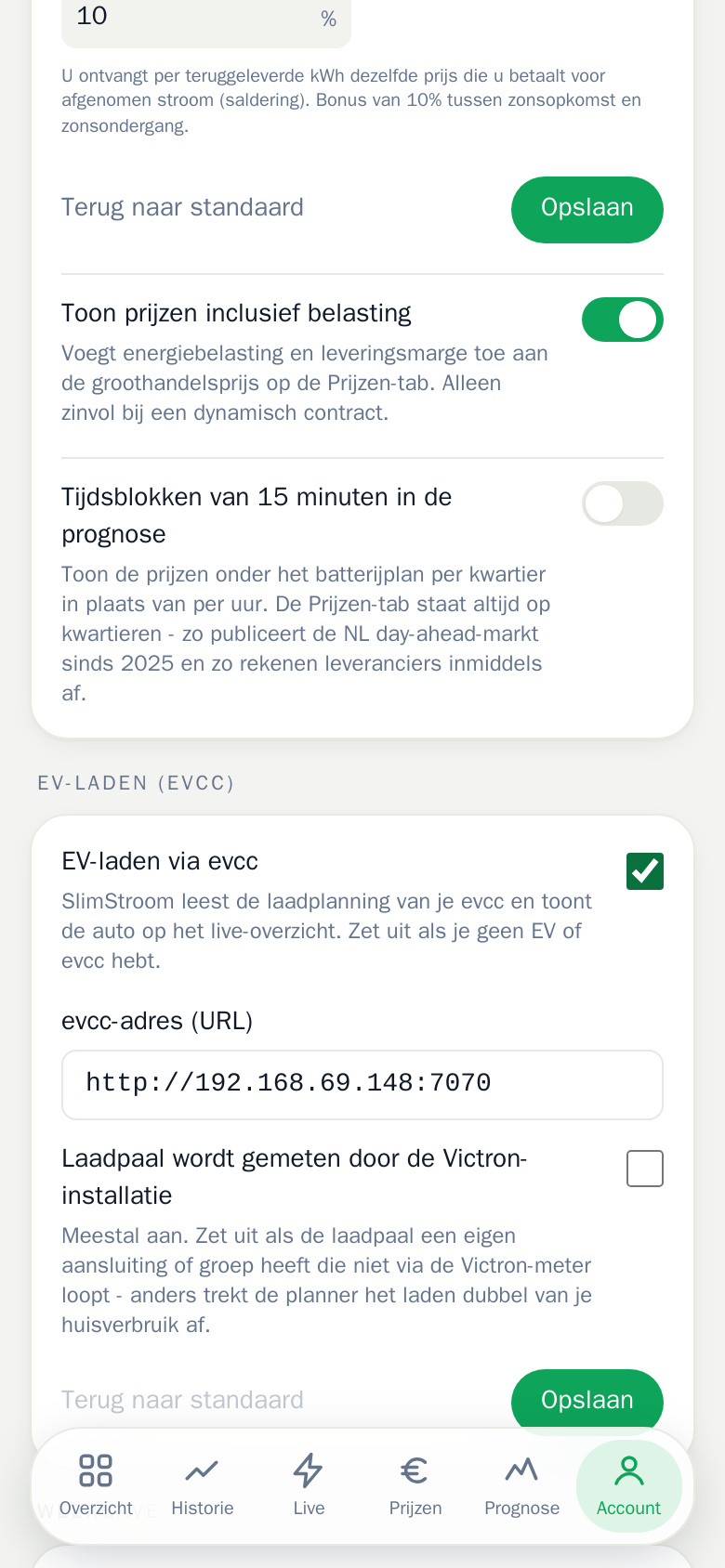 De Account-instellingen
